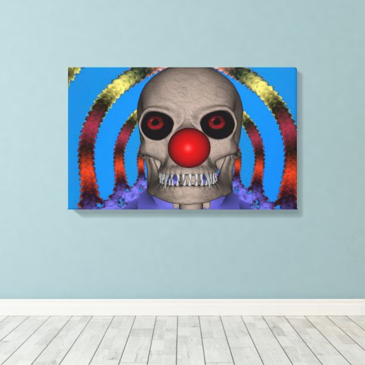 Skeleton Clown Canvas Afdruk (Insitu (Houten vloer))