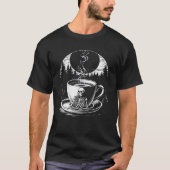 Skeleton Coffee Cup Moon Forest T-shirt (Voorkant)