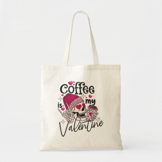 Skeleton Coffee Lovers Valentine's Day Sac fourre- (Devant)