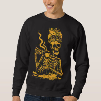 Skeleton Coffee Messy Bun Coffee Trui