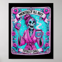 Skeleton Coffee Tarot Kaart geestesziek maar totaa