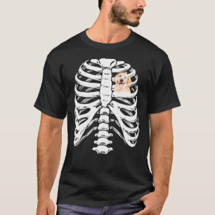Skeleton Costume Golden Retriever Rib T-shirt