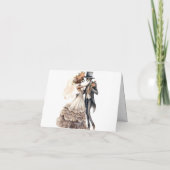 Skeleton Couple Carte de remerciements Mariage pli (Dos)