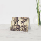 Skeleton Couple Carte de remerciements Mariage pli (Devant)