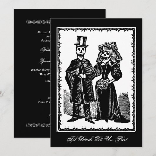 Skeleton Couple - Invitation (Devant / Derrière)