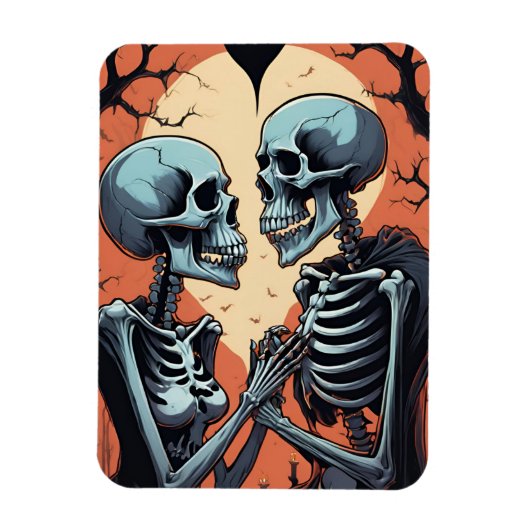 Skeleton Couple Photo Magnet - Gothique Romance Ha (Vertical)