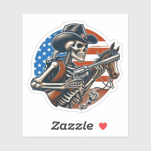 Skeleton Cowboy Verenigde Staten Sticker (Vel)