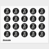 Skeleton Crochet Crafter Tee Just One More Row  Ronde Sticker (Vel)