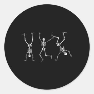 Skeleton Dance Challenge Halloween Scary Skeleton Ronde Sticker