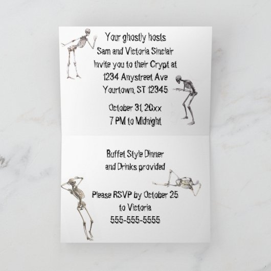 Skeleton Dance Halloween Fête Invitation (Intérieur)