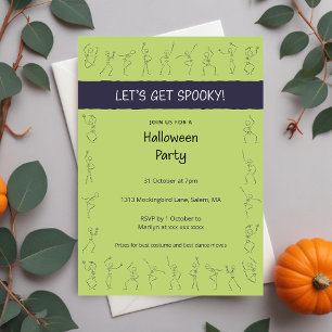 Skeleton Dance Halloween invitation à la fête - ve