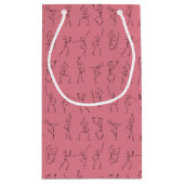 Skeleton Dance Halloween petit sac cadeau - rose (Dos)