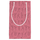 Skeleton Dance Halloween petit sac cadeau - rose (Devant)