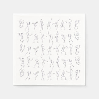 Skeleton Dance Halloween servetten - wit