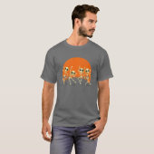 Skeleton Dance Macabre Retro Sunset Hallow T-shirt (Voorkant volledig)