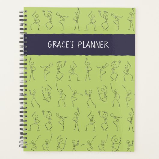 Skeleton Dance planner - vert (Devant)