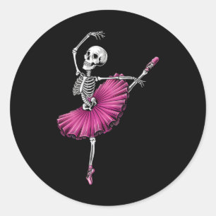 Skeleton Dancing Ballet Liefhebbers Spooky Hallowe Ronde Sticker