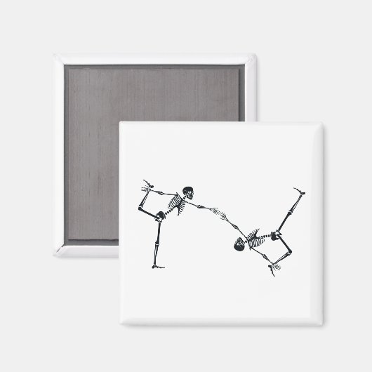 Skeleton Dancing Halloween Magnet (Recto/Verso)