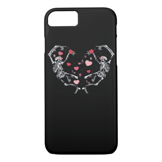 Skeleton Dancing Hart Valentijnsdag Gift Schedel Case-Mate iPhone Case (Achterkant)