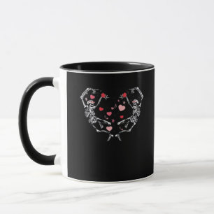 Skeleton Dancing Hart Valentijnsdag Gift Schedel Mok