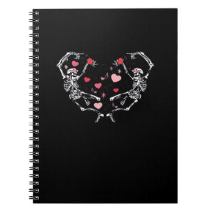 Skeleton Dancing Hart Valentijnsdag Gift Schedel Notitieboek