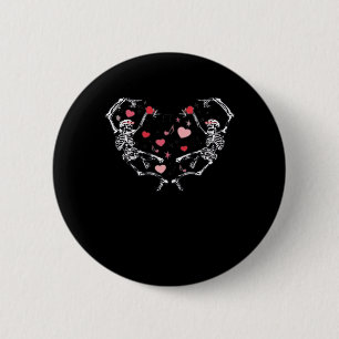 Skeleton Dancing Hart Valentijnsdag Gift Schedel Ronde Button 5,7 Cm