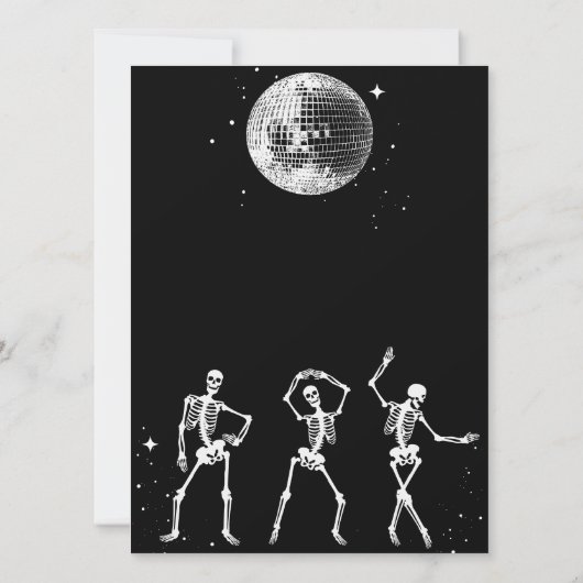 Skeleton Dancing Party Disco bruiloft uitnodiging (Achterkant)