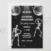 Skeleton Dancing Party Disco bruiloft uitnodiging (Voorkant)