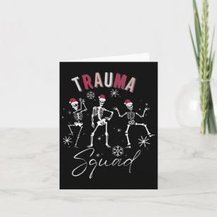 Skeleton Dancing Trauma Nurse Squad Kerst Neur Kaart