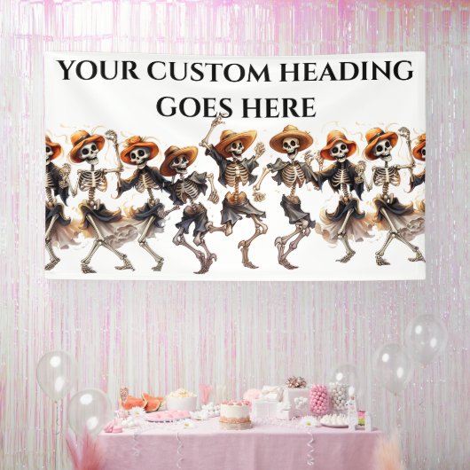 Skeleton dans Halloween feest kinder volwassenen m Spandoek (Feest)