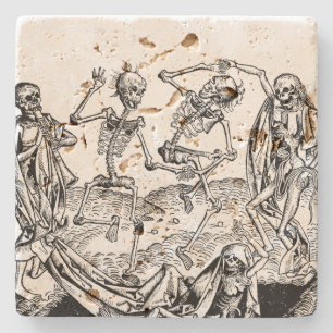 Skeleton Danse Macabre Stone Onderzetter