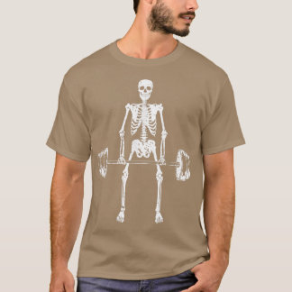 Skeleton Deadlift Funny Halloween Bodybuilder Work T-shirt