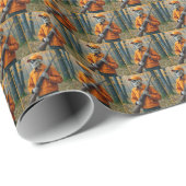 Skeleton Deer Hunter Carrying a Rifle Cadeaupapier (Rol Hoek)