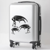 Skeleton Demon Fallen Angel Horror Goth art  Sticker (Koffer)