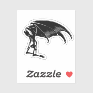 Skeleton Demon Fallen Angel Horror Gothic art Sticker