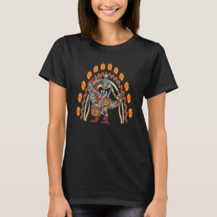 Skeleton die mummy dinosaurus rex halloween rainb t-shirt