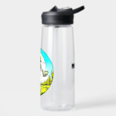 Skeleton Disc Golfer Retro Pop Art Waterfles (Links)