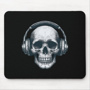 Skeleton DJ Hoofdtelefoon Spooky Skull Musician Ha Muismat