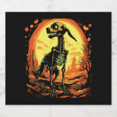 Skeleton Dog Halloween Art Sparkling Wijnetiket (Enkel label)