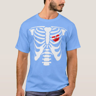 Skeleton, dood in T, skelet hartribkooi T-shirt