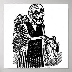 "Skeleton Drager Fish" ongeveer begin 1900 Mexico Poster