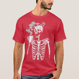 Skeleton Drink Coffee Reaper dood Drink koffie T-shirt
