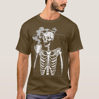 Skeleton Drink Coffee Reaper dood Drink koffie T-shirt