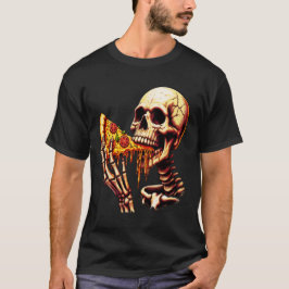 Skeleton Eating Pizza T-shirt