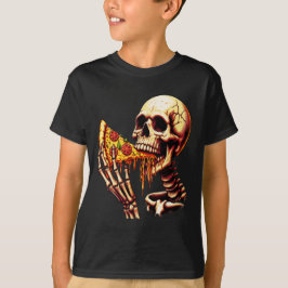 Skeleton Eating Pizza T-shirt