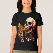 Skeleton Eating Pizza Tri-Blend Shirt (Voorkant)