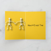 Skeleton editable Halloween Kaart (Binnen)