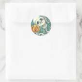 SKELETON ET STICKERS JACK-O'-LANTERN, FEUILLE rond (Sac)