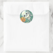 SKELETON ET STICKERS JACK-O'-LANTERN, FEUILLE rond (Sac)