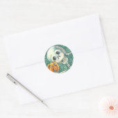 SKELETON ET STICKERS JACK-O'-LANTERN, FEUILLE rond (Enveloppe)